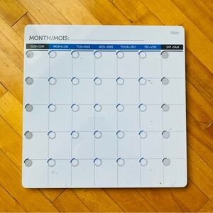 💚 Blank Monthly Dry-Erase Planner Board - White
